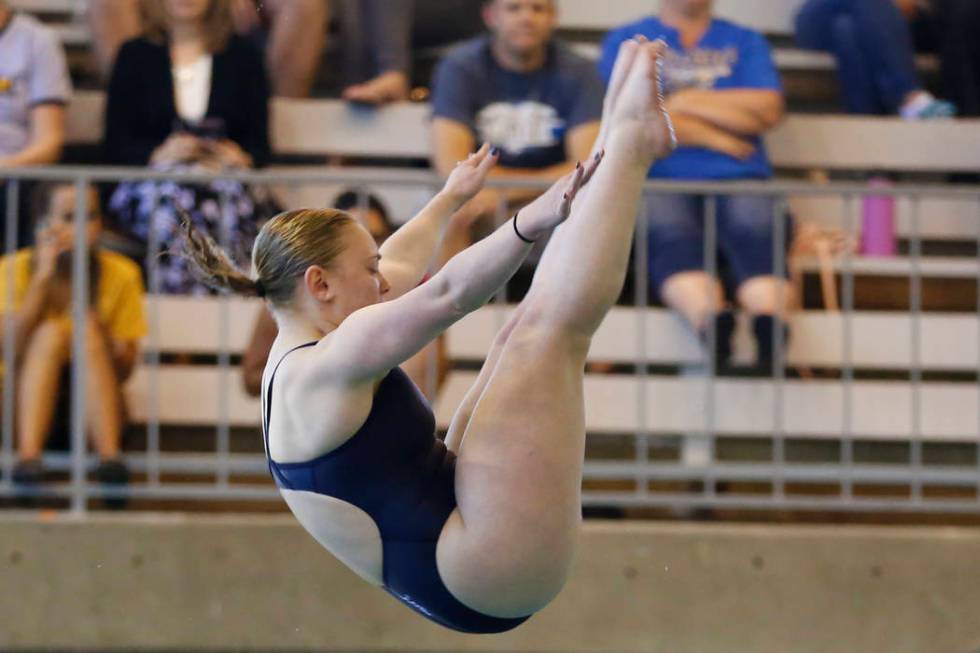 Alexis Edmonds, of Coronado High School, competes in the Class 4A Sunrise Region diving comp ...