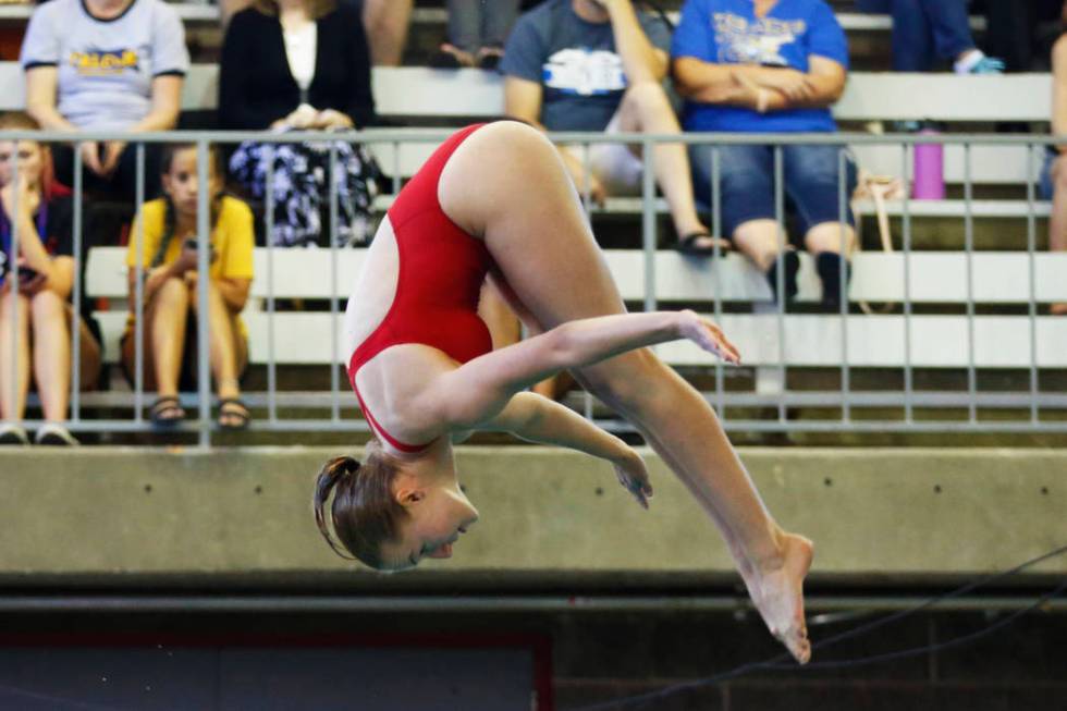 Elle Renner, of Tech, competes in the Class 3A Southern Region diving competition at UNLV&#8 ...