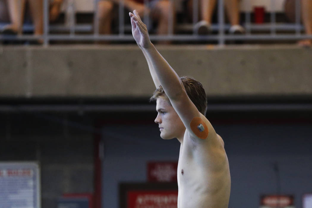 Conner Wattles, of Palo Verde High School, competes in the Class 4A Sunset Region diving com ...