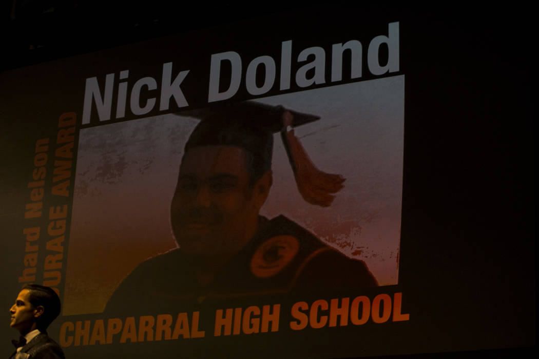 Chaparral’s Nick Doland receives the Richard Nelson Courage Award during the Best Of N ...