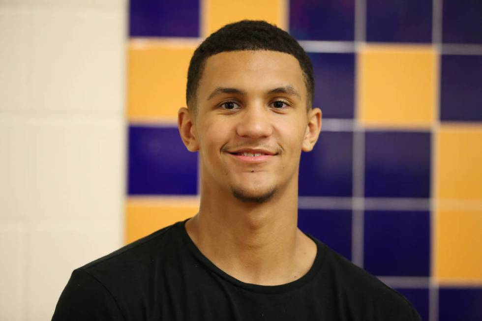Grassroots Sizzle’s Jalen Suggs poses for a photo at Bishop Gorman High School in Las ...