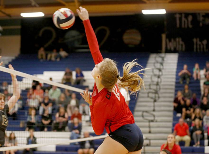 Coronado’s Sasha Bolla hits the ball against Foothill during the Class 4A Sunrise Regi ...