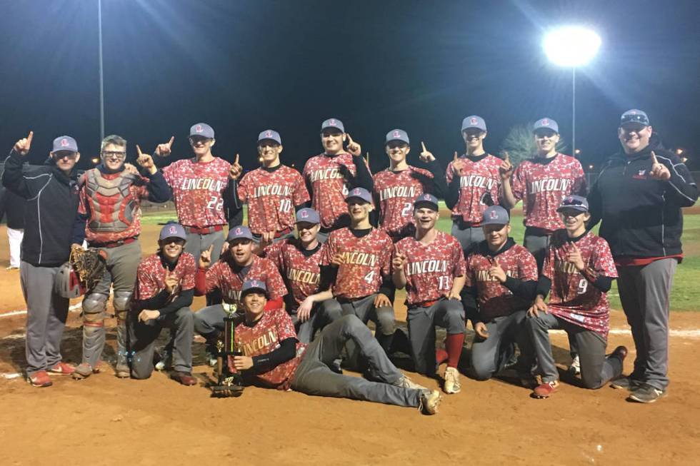 Lincoln County players pose with the trophy after winning the Sundevil Invitational. (Courte ...