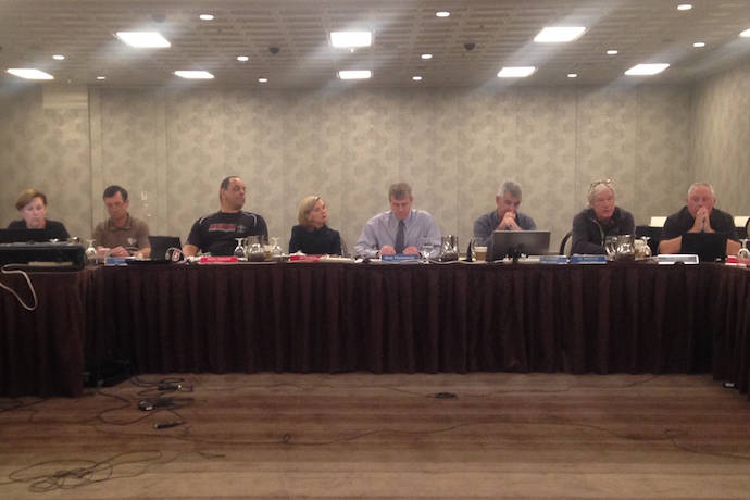 The Nevada Interscholastic Activities Association’s board of control discusses an agen ...