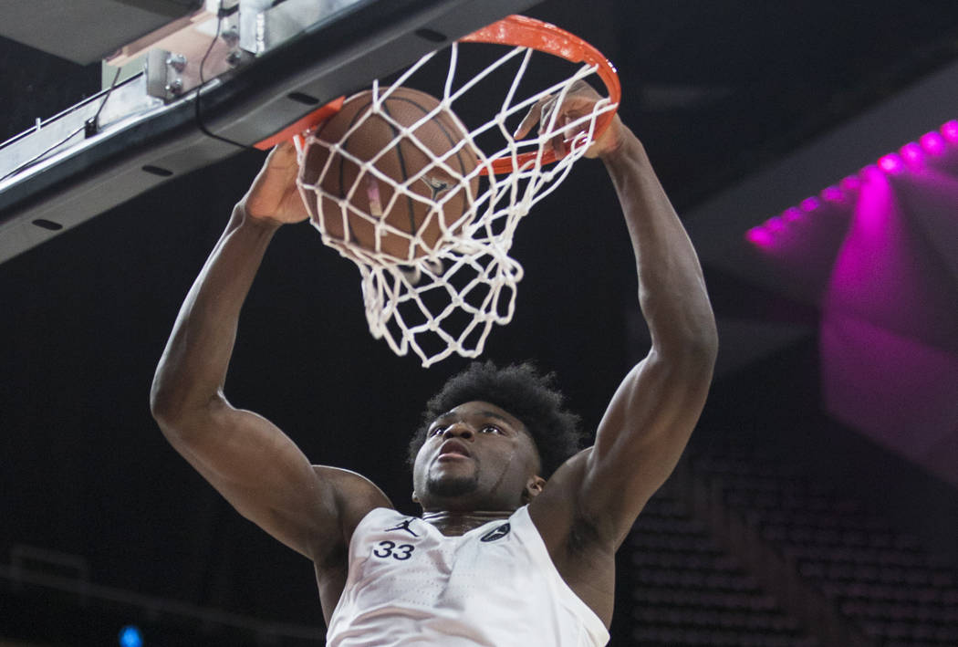 Isaiah Stewart (33) dunks in the second half during the Jordan Brand Classic All-American ga ...