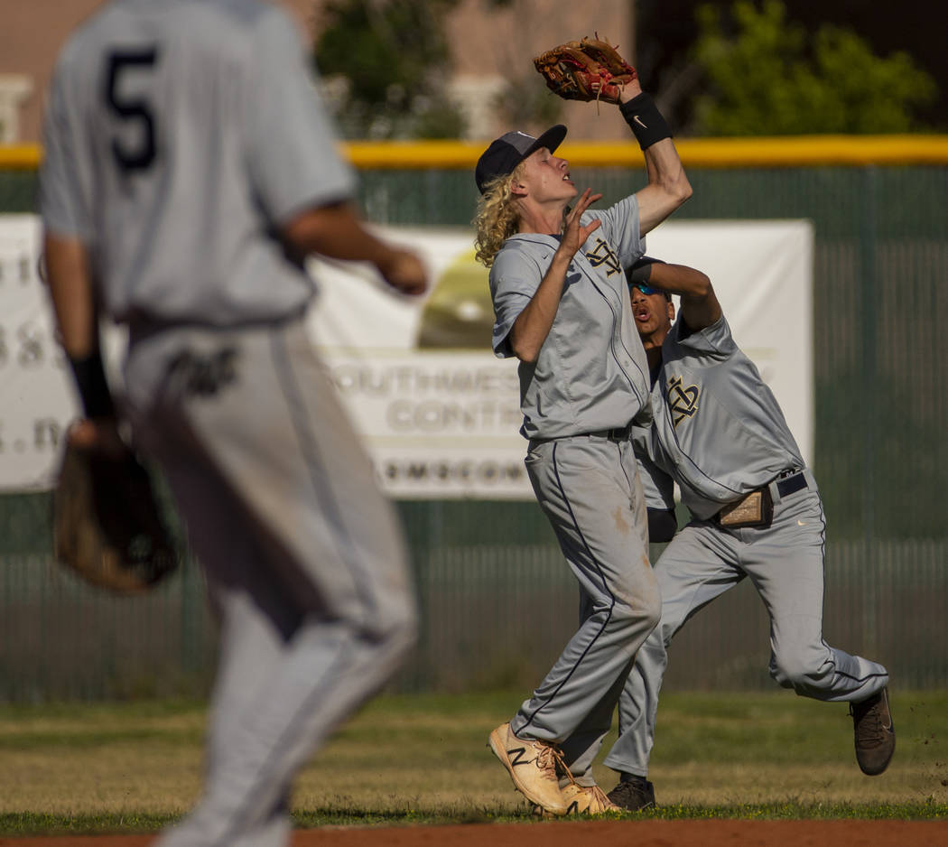 Spring Valley’s Chasyn Love (23) looks in a pop fly versus Liberty during the first ro ...