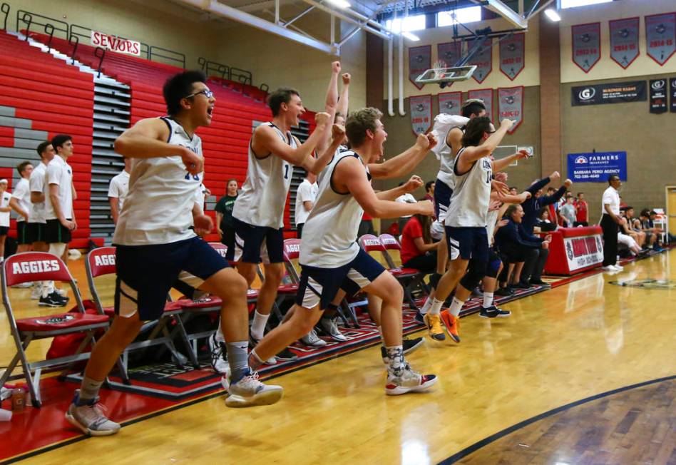 Coronado players celebrate their victory over Foothill in the Desert Region tournament champ ...