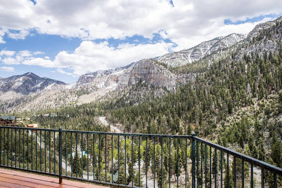 The deck offers panoramic views of the Spring Mountains. (Tonya Harvey Real Estate Millions)