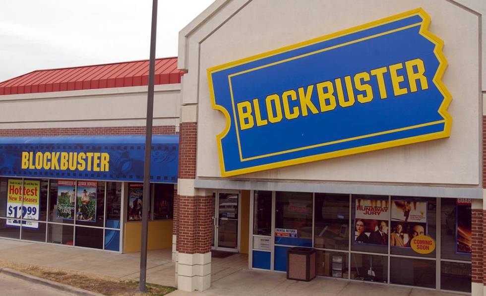 A Blockbuster video rental store is shown in Dallas, Tuesday, Feb. 10, 2004. (AP Photo/LM Otero)