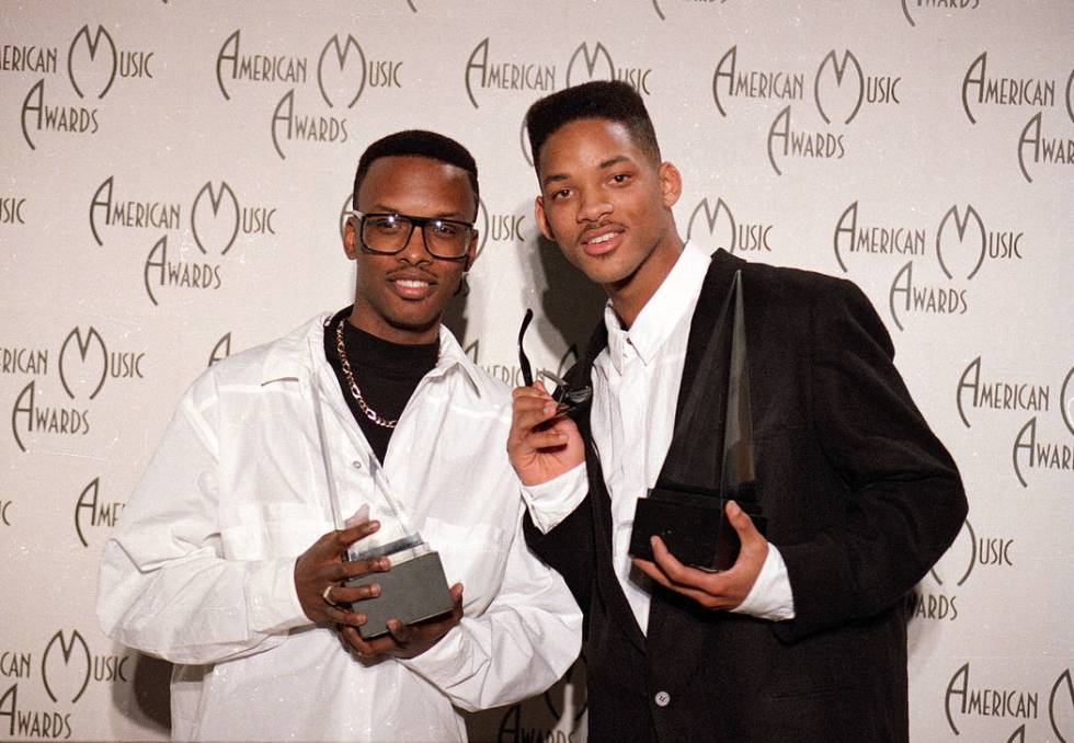 DJ Jazzy Jeff, left, and The Fresh Prince are seen backstage at the American Music Awards cerem ...