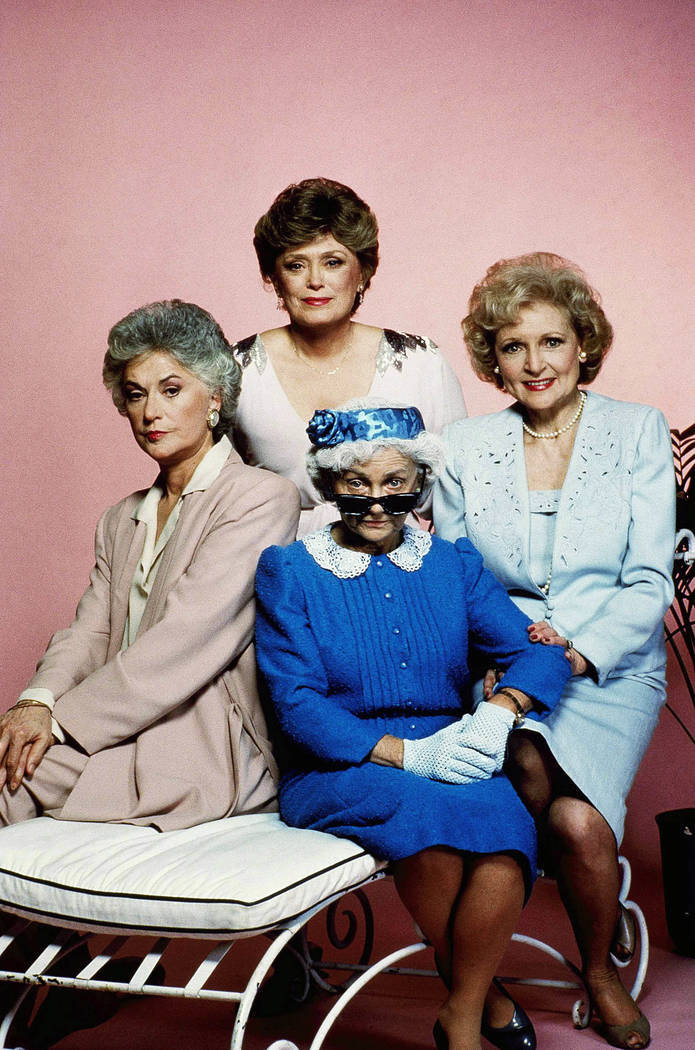 Cast members of the television series "Golden Girls," pose for a photo, clockwise from left, Be ...