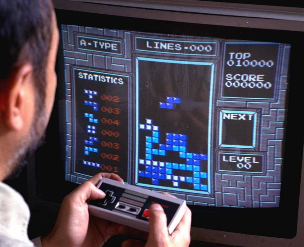 Tetris is shown as played on the Nintendo Entertainment System in New York, June 1990. (AP Ph ...