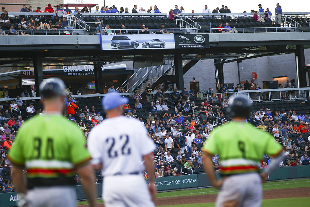 Fans watch as the Las Vegas Aviators compete against Round Rock Express while playing in " ...