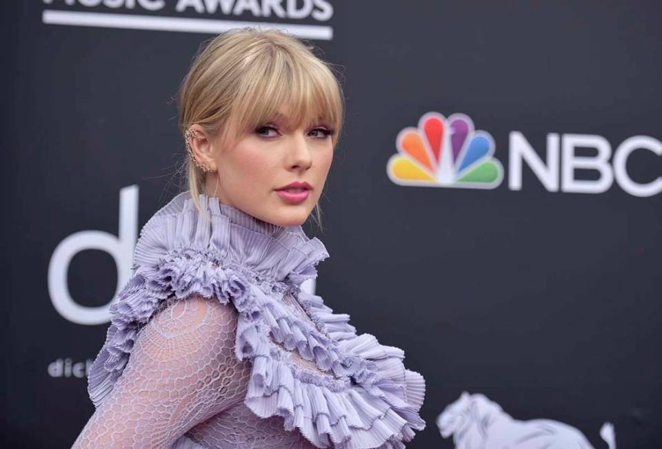 In this May 1, 2019, file photo, Taylor Swift arrives at the Billboard Music Awards at the MGM ...