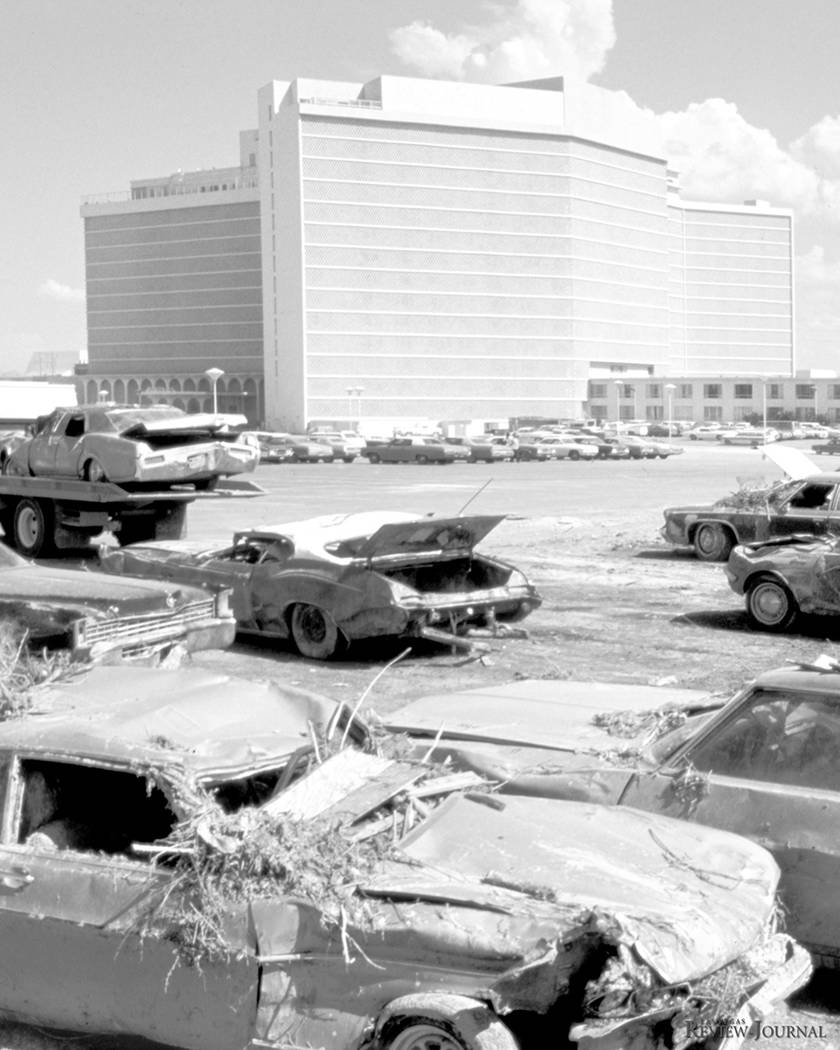 On July 3, 1975, floodwaters rampaged through the parking lot at Caesars Palace on the Las Vega ...