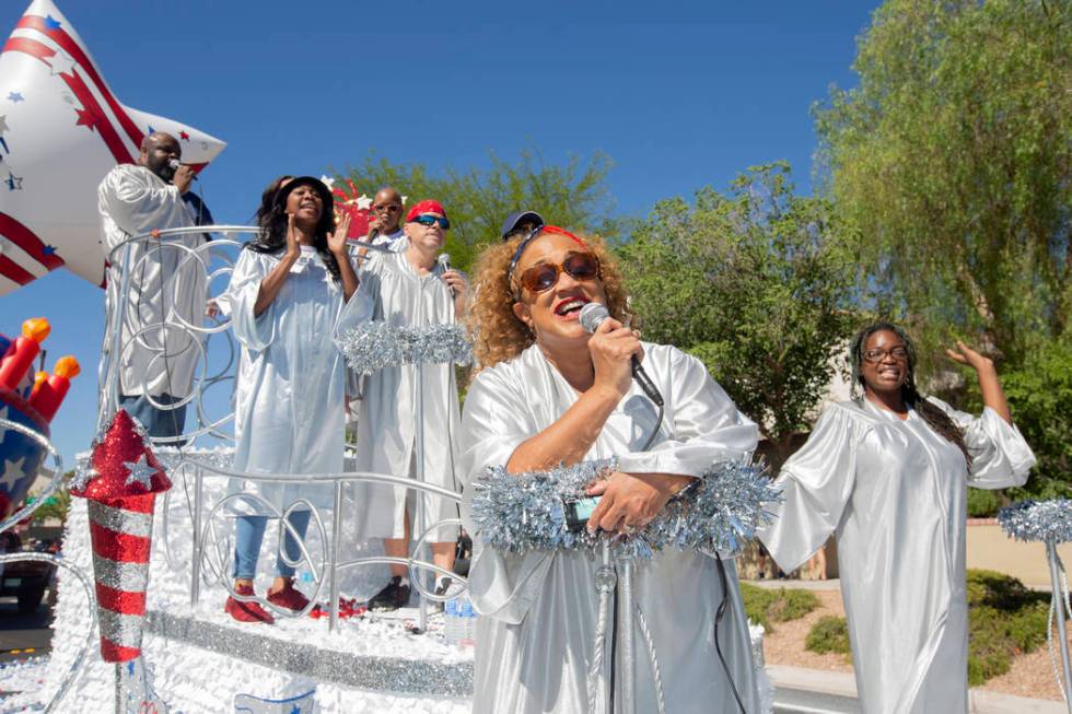 Soul singers perform during the 25th annual Summerlin Council Patriotic Parade on July 4, 2019 ...