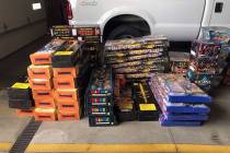 Nevada Highway Patrol confiscated nearly $5,000 in fireworks Wednesday, July 3, 2019. (NHP)