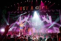 Zappos Theater at Planet Hollywood headliner Gwen Stefani is shown during her "Just A Girl" pro ...