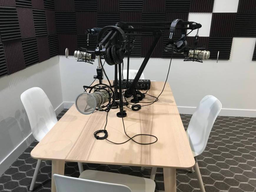 The podcasting room at Bottega Exchange on Wednesday, July 3. (Rachel Spacek/Las Vegas Review-J ...