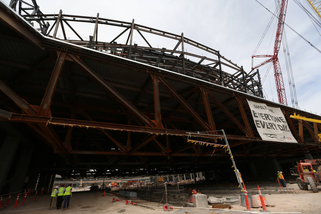 No injuries or damage was reported at the under-construction Las Vegas stadium from Friday nigh ...