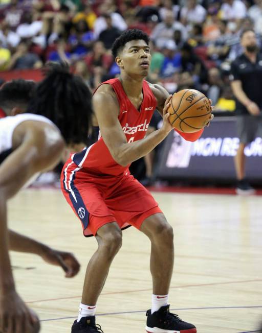 The Washington Wizards' forward Rui Hachimura (8) prepares to shoot free throw against the Broo ...