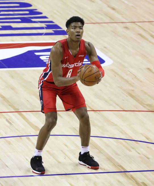 The Washington Wizards' forward Rui Hachimura (8) prepares to shoot free throw against the Broo ...