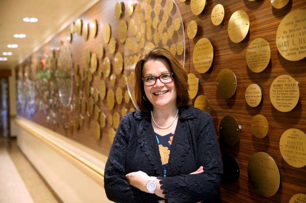 Nathan Adelson Hospice President and CEO Karen Rubel at her Las Vegas offices Tuesday, July 2, ...