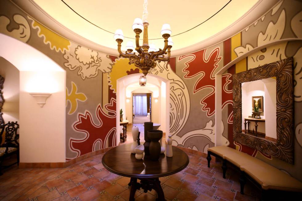 The entryway in the 12,000-square-foot Villa 8 at The Mansion at MGM on the Strip in Las Vegas ...