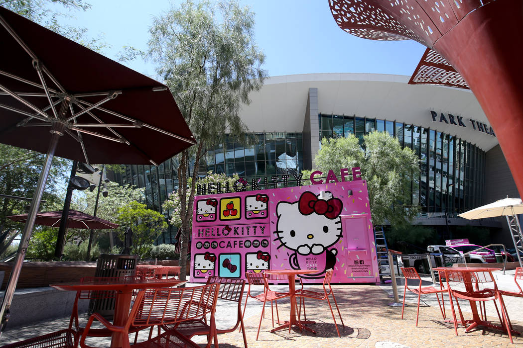 The Hello Kitty Cafe at The Park located on the Strip near T-Mobile Arena in Las Vegas before a ...