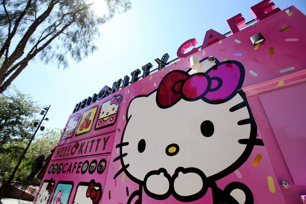 The Hello Kitty Cafe at The Park located on the Strip near T-Mobile Arena in Las Vegas before a ...