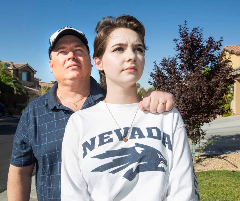 Ray Murphy, left, and his daughter Emily Murphy, right, a sophomore at UNR, are seen Monday in ...