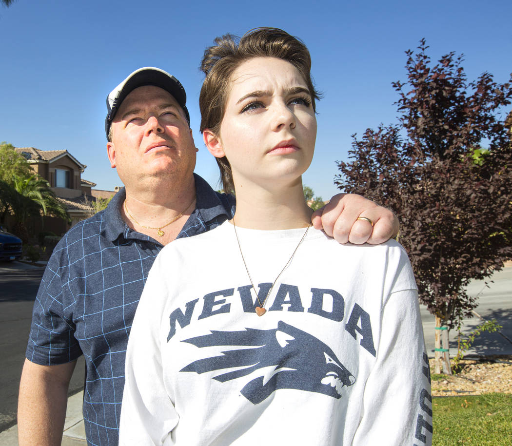 Ray Murphy, left, and his daughter Emily Murphy, right, a sophomore at UNR, are seen Monday in ...