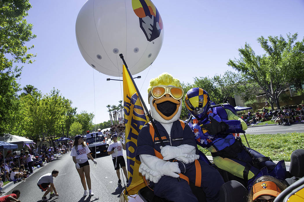 The parade featured Las Vegas Aviators mascots. (Summerlin)