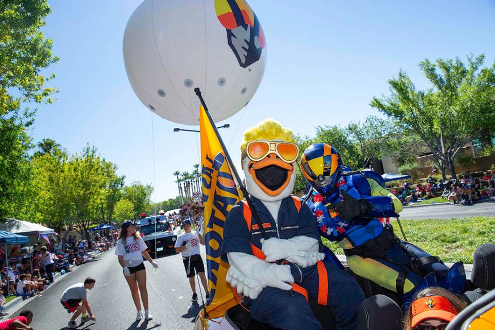 The parade featured Las Vegas Aviators mascots. (Summerlin)