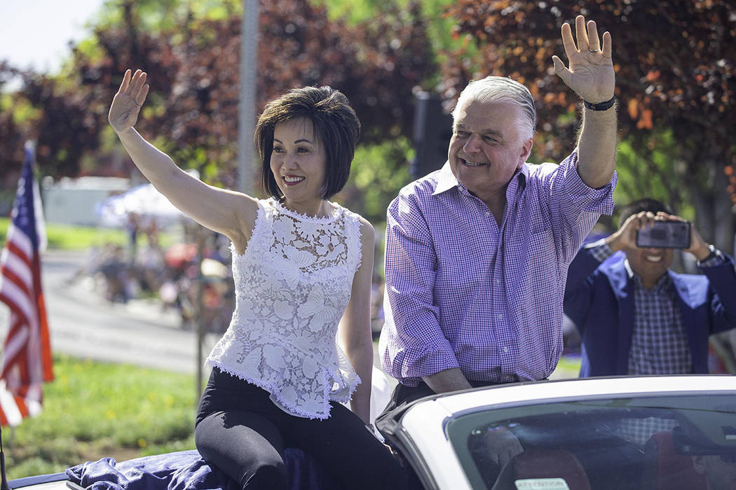 Nevada Gov. Steve Sisolak and first lady Kathy Sisolak, rode in the parade. (Summerlin)