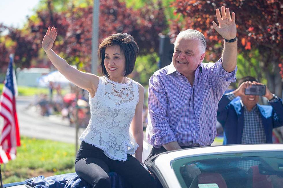 Nevada Gov. Steve Sisolak and first lady Kathy Sisolak, rode in the parade. (Summerlin)