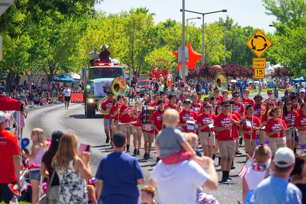 Several area school bands marched in the Fourth of July parade. (Summerlin)