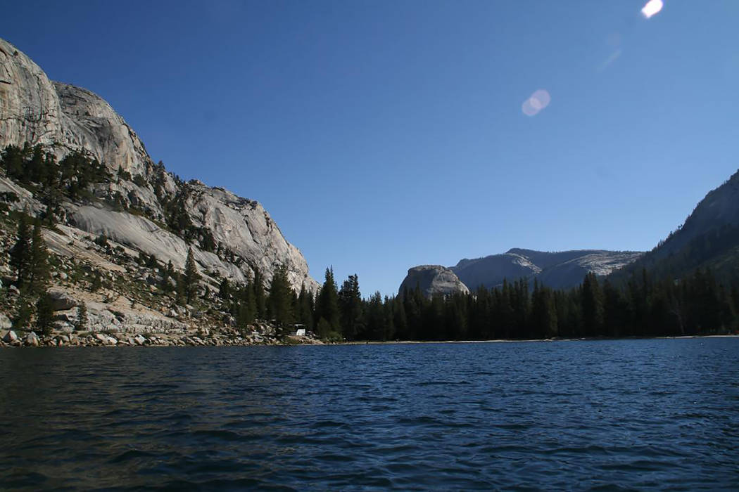 Tenaya Lake is a high Sierra lake located along Tioga Road in Yosemite National Park, Calif. De ...