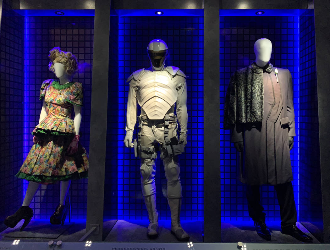 Costumes that were worn by the cast of the Hunger Games movies are on display as part of the Hu ...