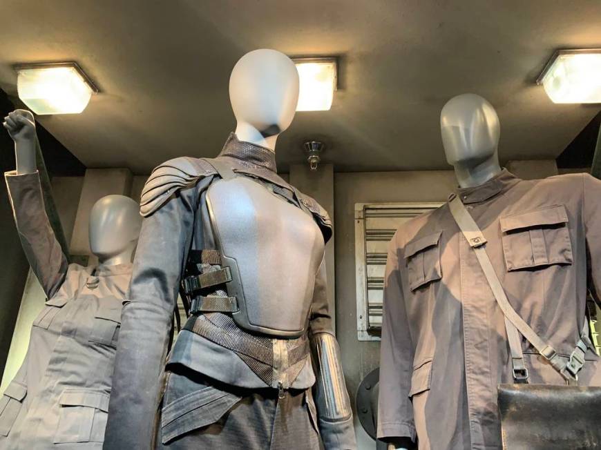 Costumes that were worn by the cast of the Hunger Games movies are on display as part of the Hu ...