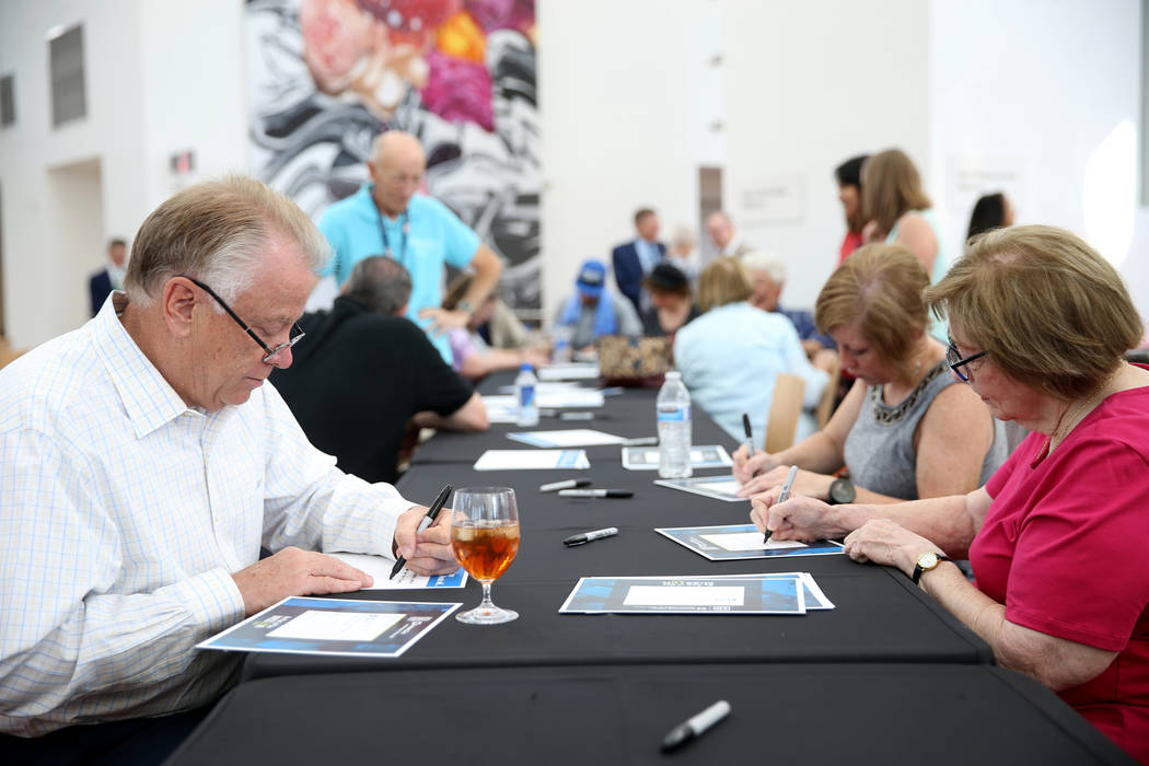 Guests, including from left, Larry Klein, of Las Vegas, Kathleen Dillon and her mother Linda Di ...