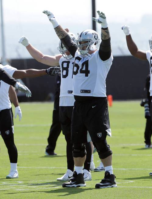 Oakland Raiders guard Richie Incognito (64) during an official team activity at the NFL footbal ...