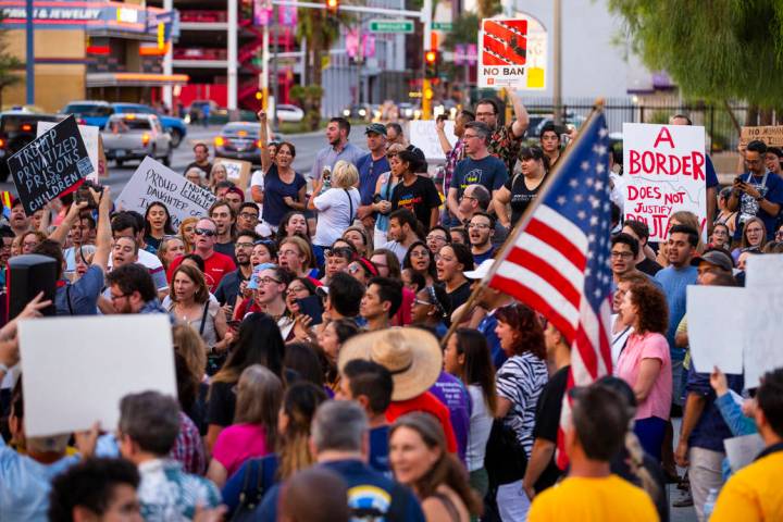 Advocates, activists and impacted people gather during the Lights for Liberty: A Vigil to End H ...