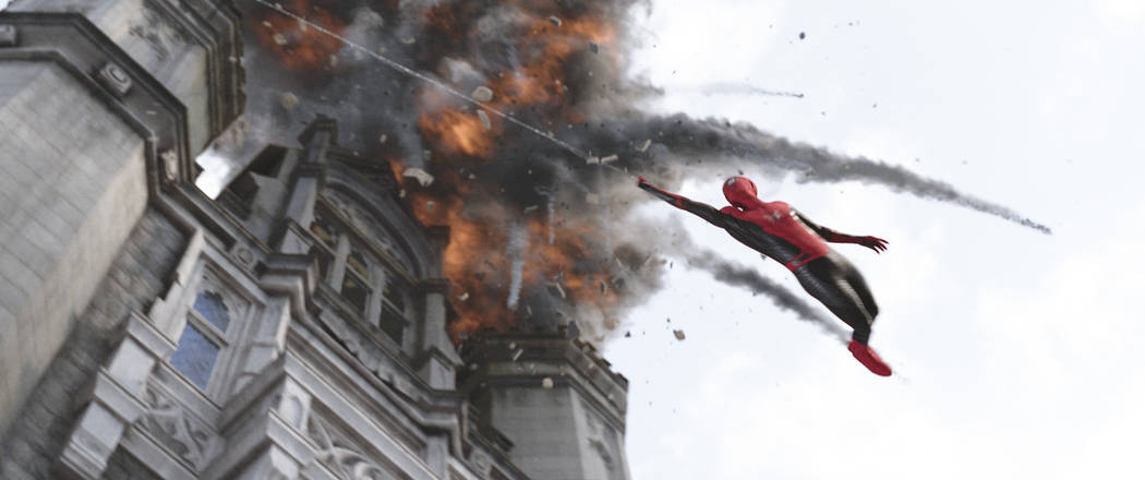 This image released by Sony Pictures shows a scene from "Spider-Man: Far From Home." ...