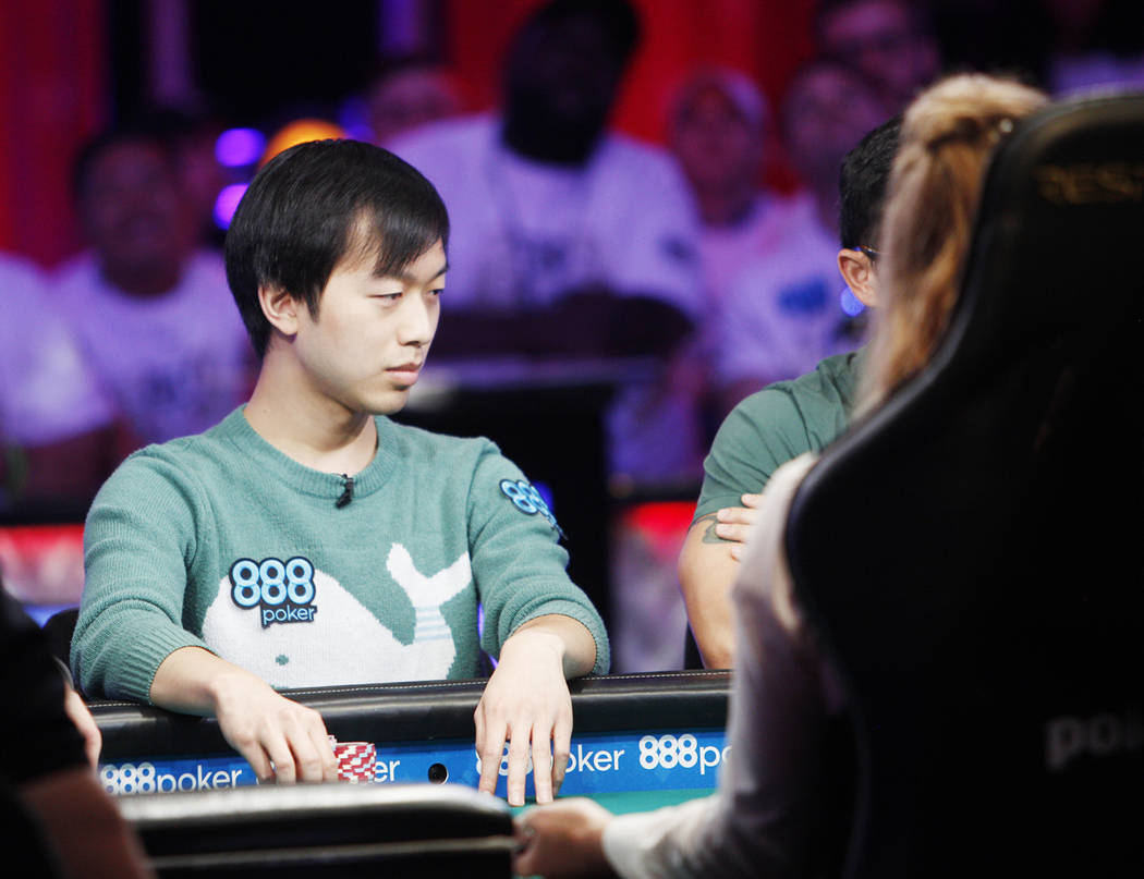 Timothy Su at the main event final table during the World Series of Poker at the Rio hotel-casi ...