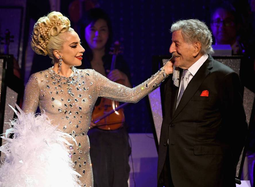 Lady Gaga performs with Tony Bennett during her "Jazz & Piano" residency at Park Theater at Par ...