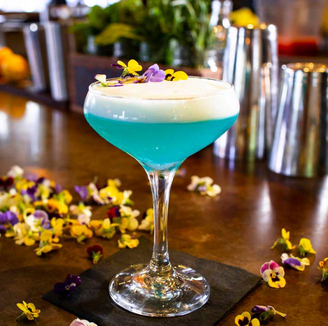 Tangled Up in blue cocktail at Yardbird. Allied Global Marketing
