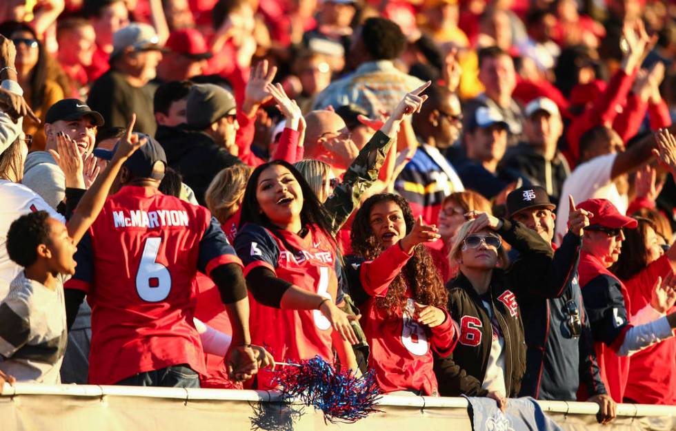 Fresno State fans were cheering during the Las Vegas Bowl in December at Sam Boyd Stadium, and ...