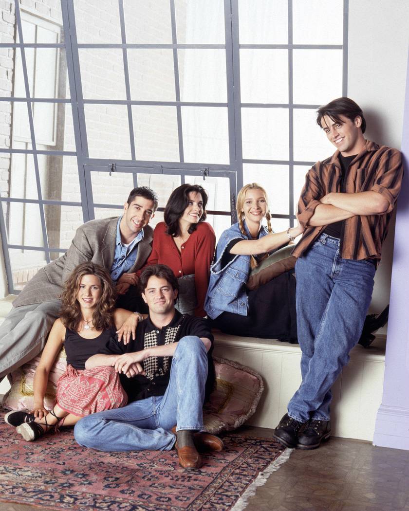 "Friends" stars David Schimmer (Ross), left, Courteney Cox (Monica), Lisa Kudrow (Phoebe), Matt ...