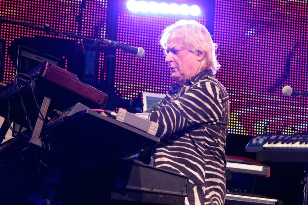 Geoff Downes of the band Yes performs in concert at Pier Six Pavilion on Wednesday, Aug. 12, 20 ...